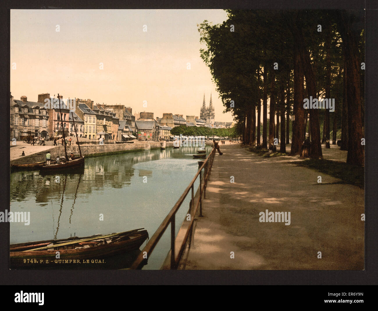 The quay, Quimper, France Stock Photo