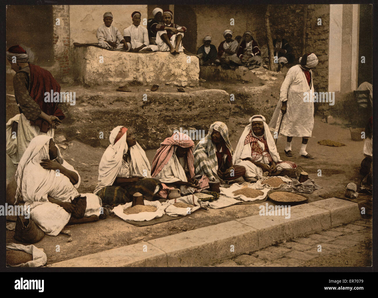Couscous sellers and an Arab cafe, Tunis, Tunisia Stock Photo Alamy