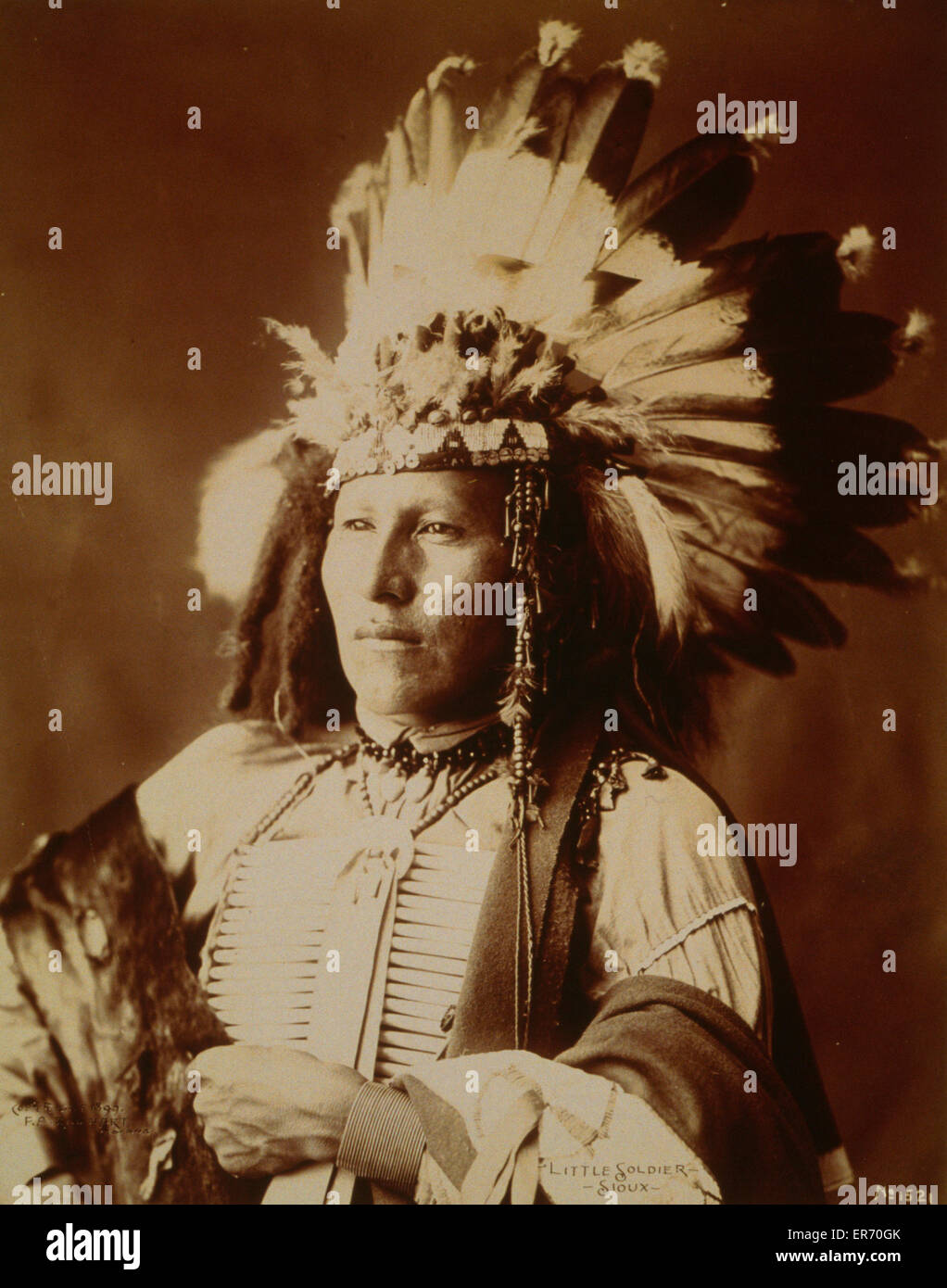Little Soldier - Sioux, American Indian Stock Photo