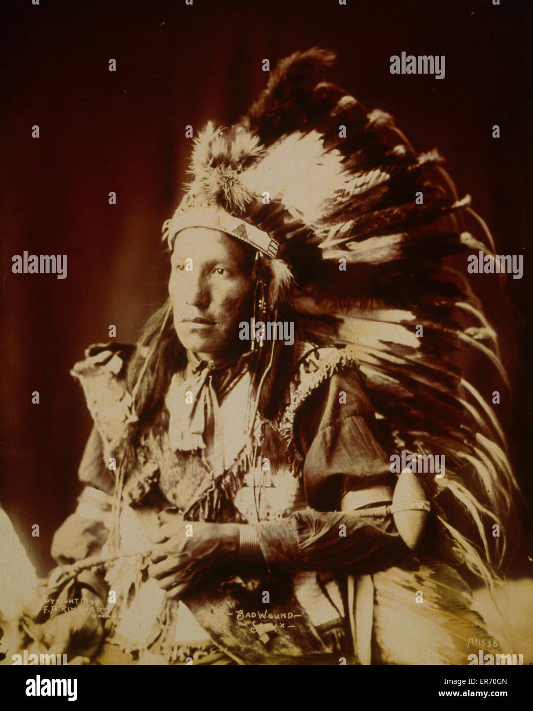 Bad Wound - Sioux, American Indian Stock Photo