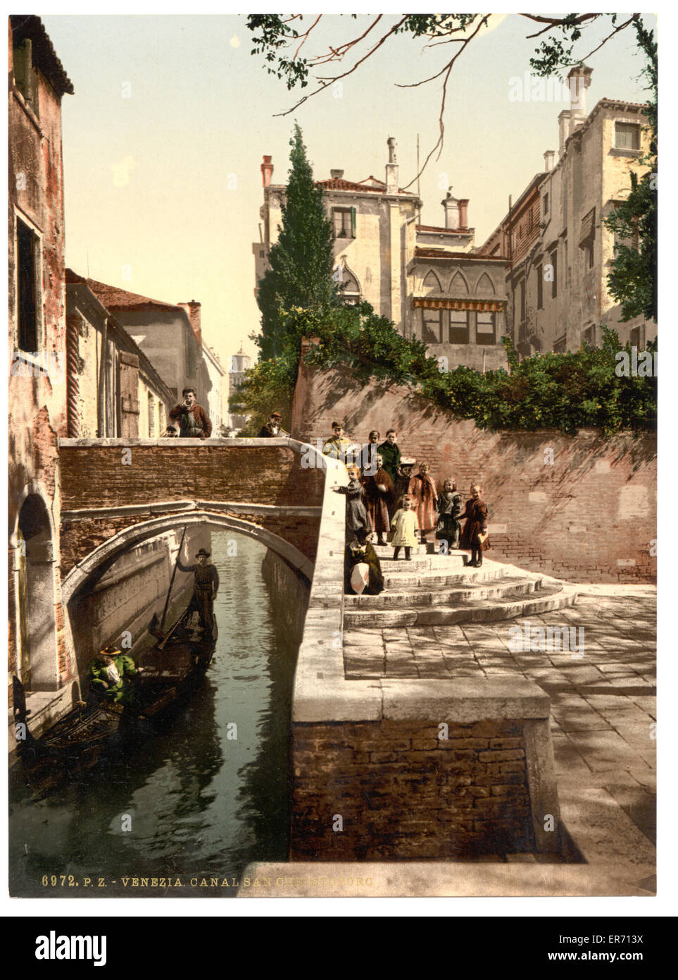 St. Christopher Canal, Venice, Italy. Date between ca. 1890 and ca. 1900. Stock Photo