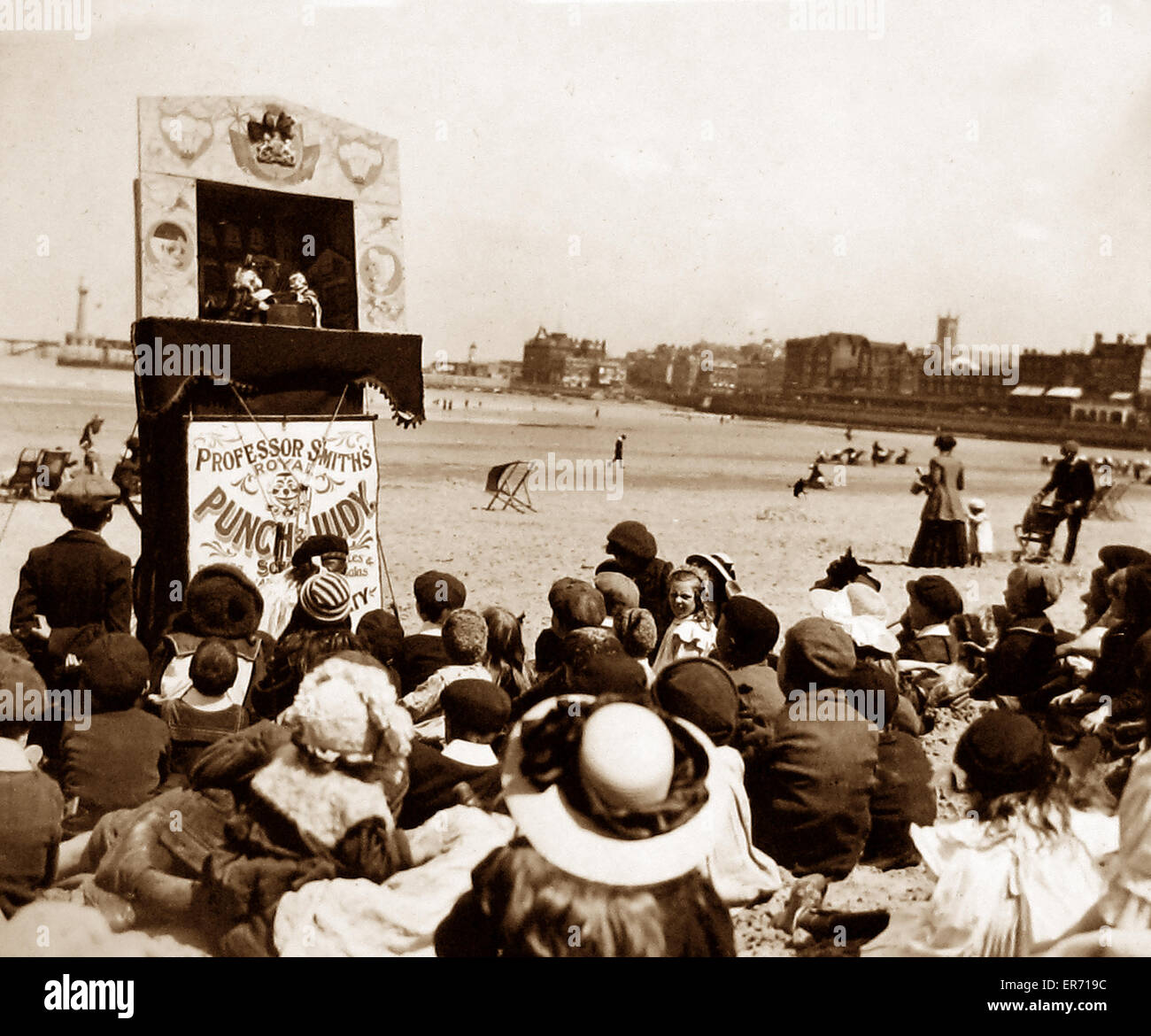 Professor Smith's Royal Punch and Judy show Victorian period Stock