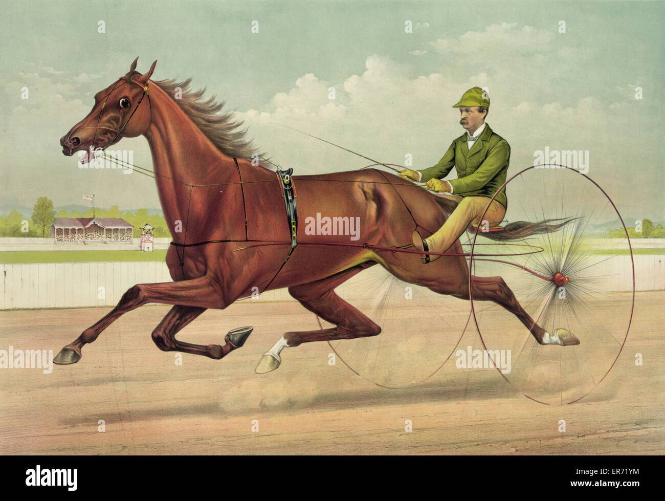 The grand trotter Edwin Thorne, driven by John E. Turner: by Stock Photo