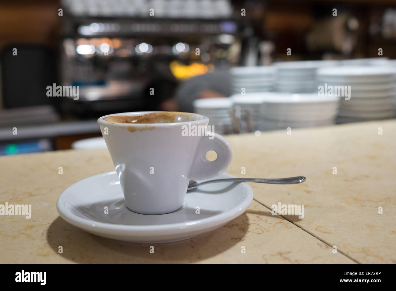 Cafe Macchiato in Italy. Stock Photo