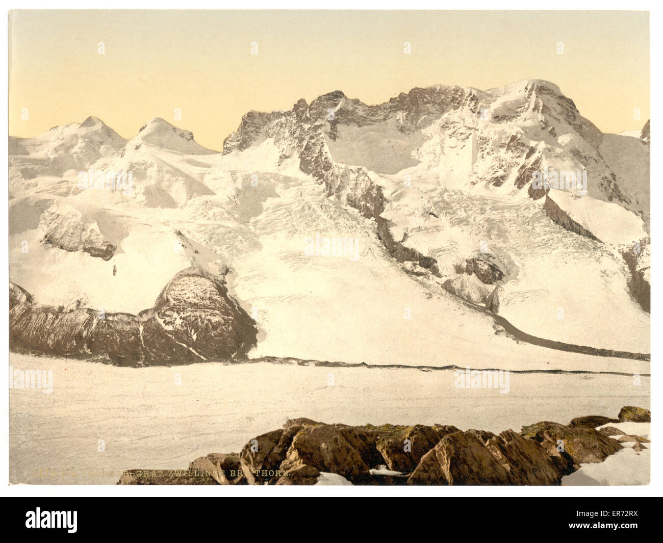 The Twins (Castor and Pollux), the Breithorn, etc., Valais, Stock Photo