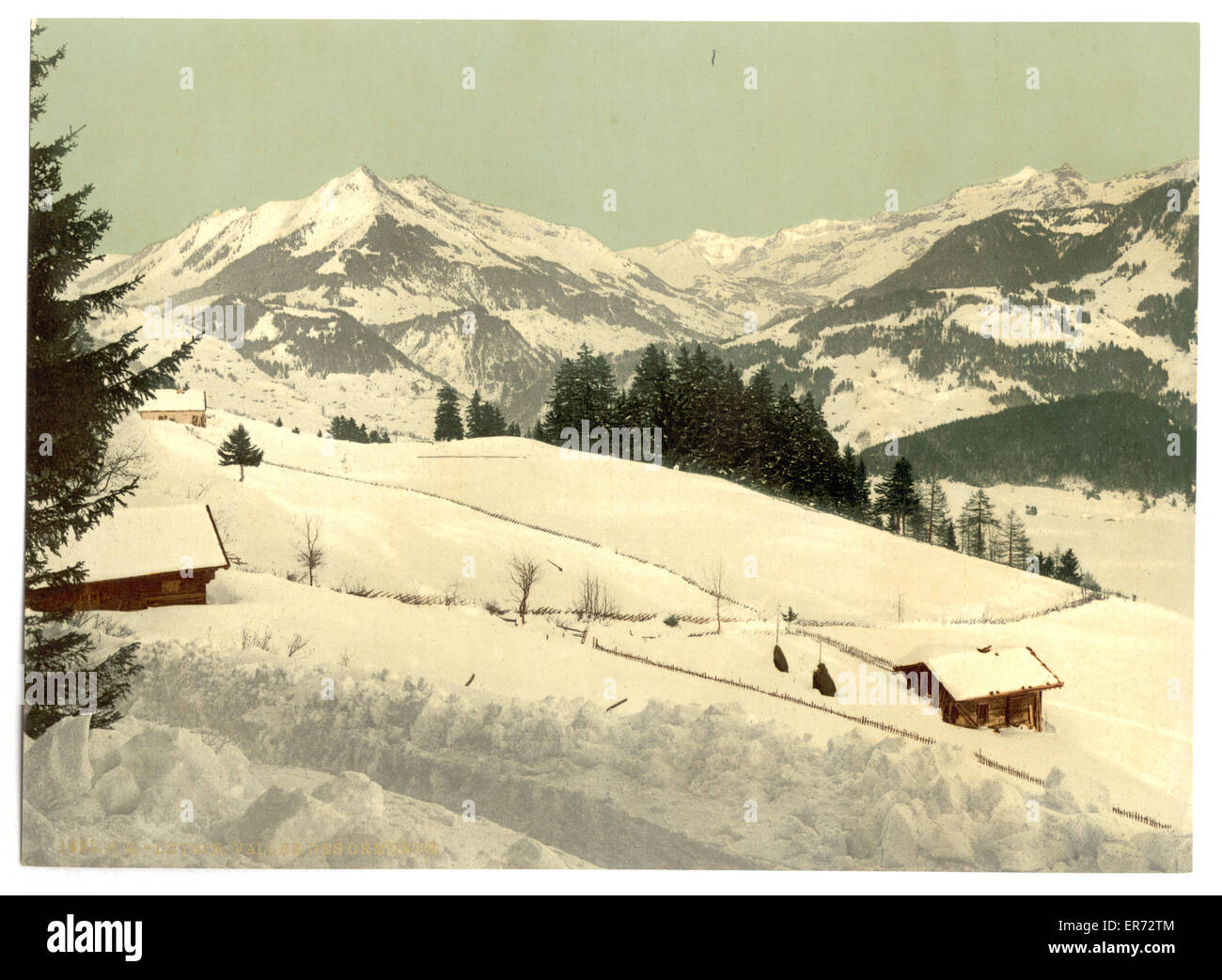Leysin, Chaussy and the Ormont Valley in winter, Nand, Canto Stock Photo