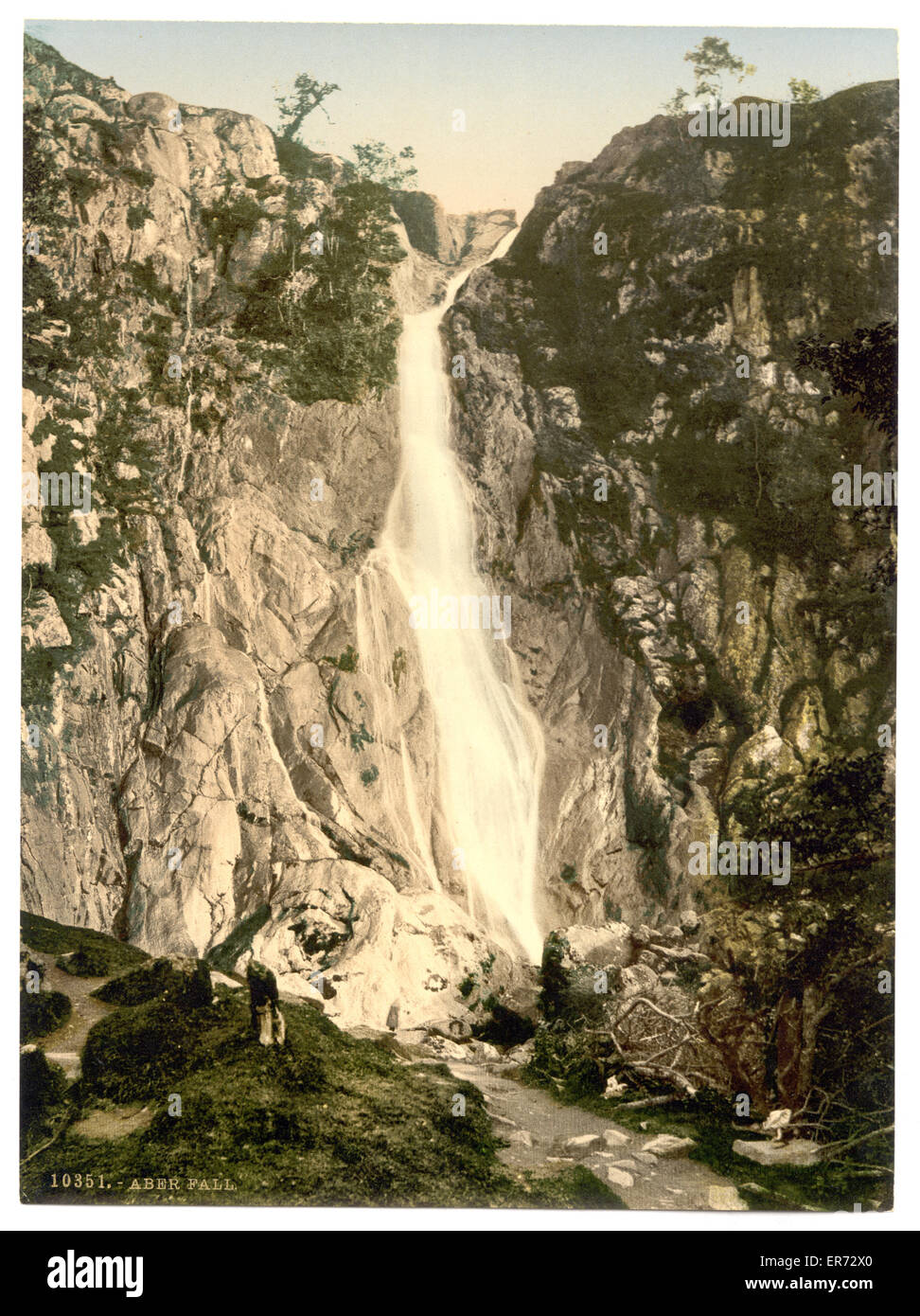 General view, Aber Falls, waterfall, Bangor, Wales late 1890s Stock Photo