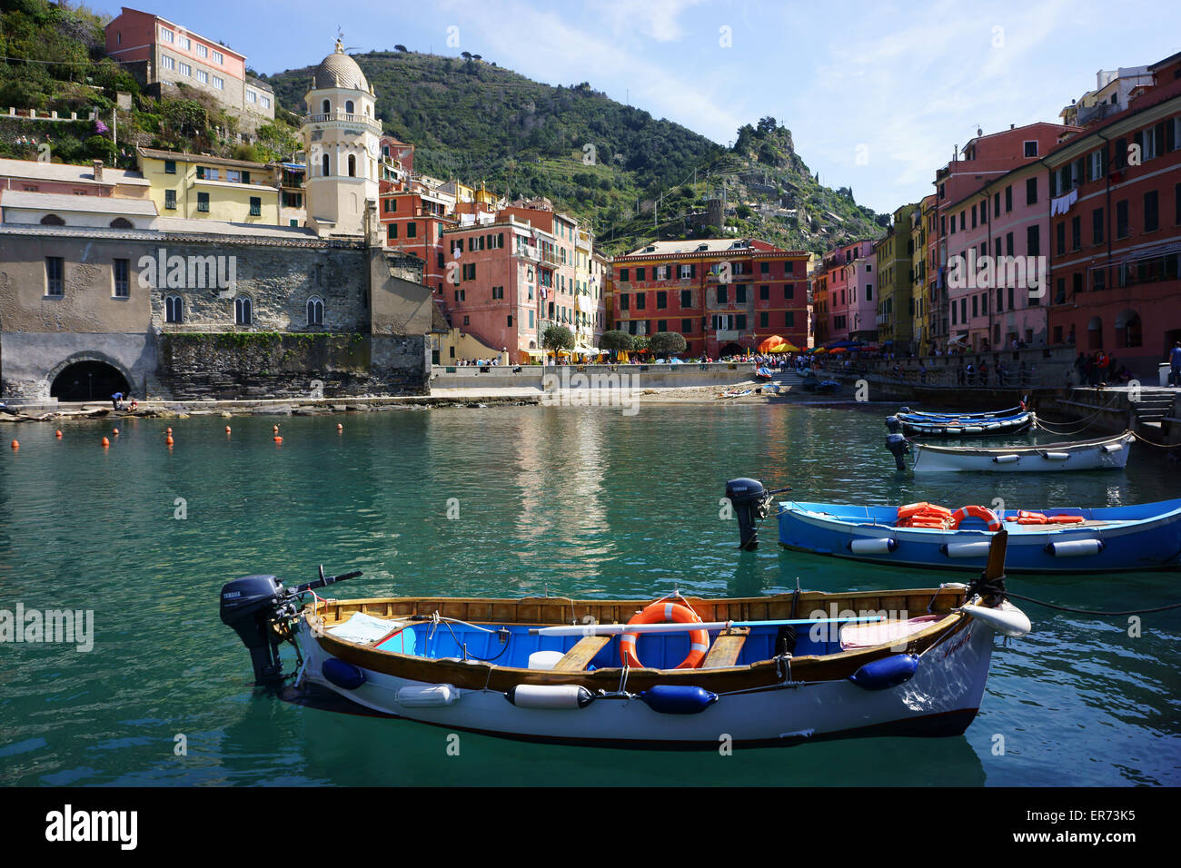 Town Vernazza , Cinque Terre, Unesco Heritage site, Liguria, Italy Stock Photo