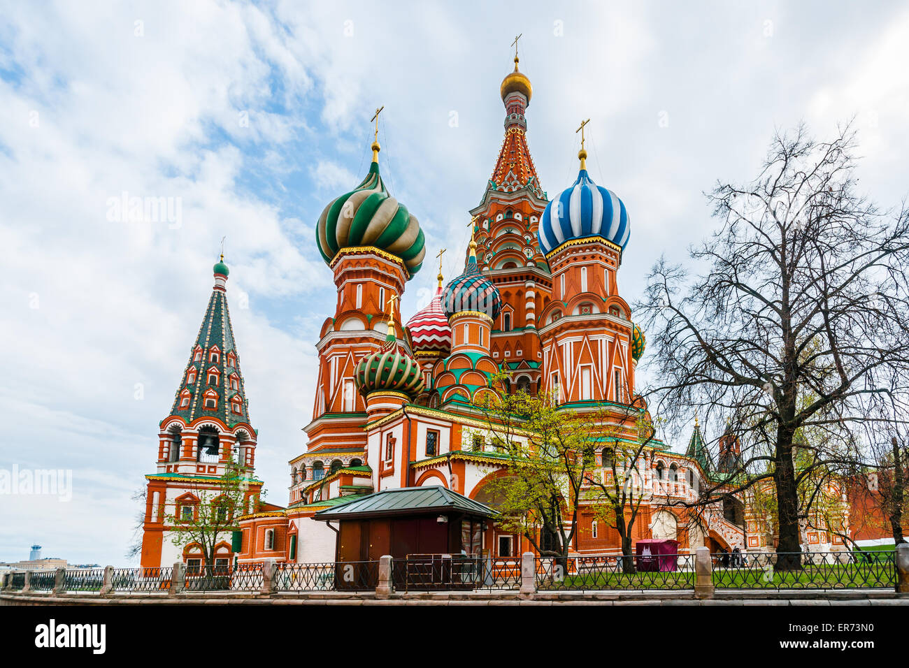 St. Basil's cathedral on Red Square of Moscow. The cathedral was built ...