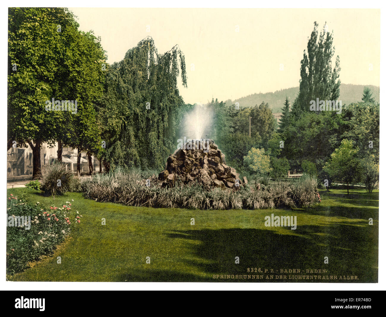 A Fountain in the Allee de Lichtenthal (i.e. Lichtentaler Al Stock Photo