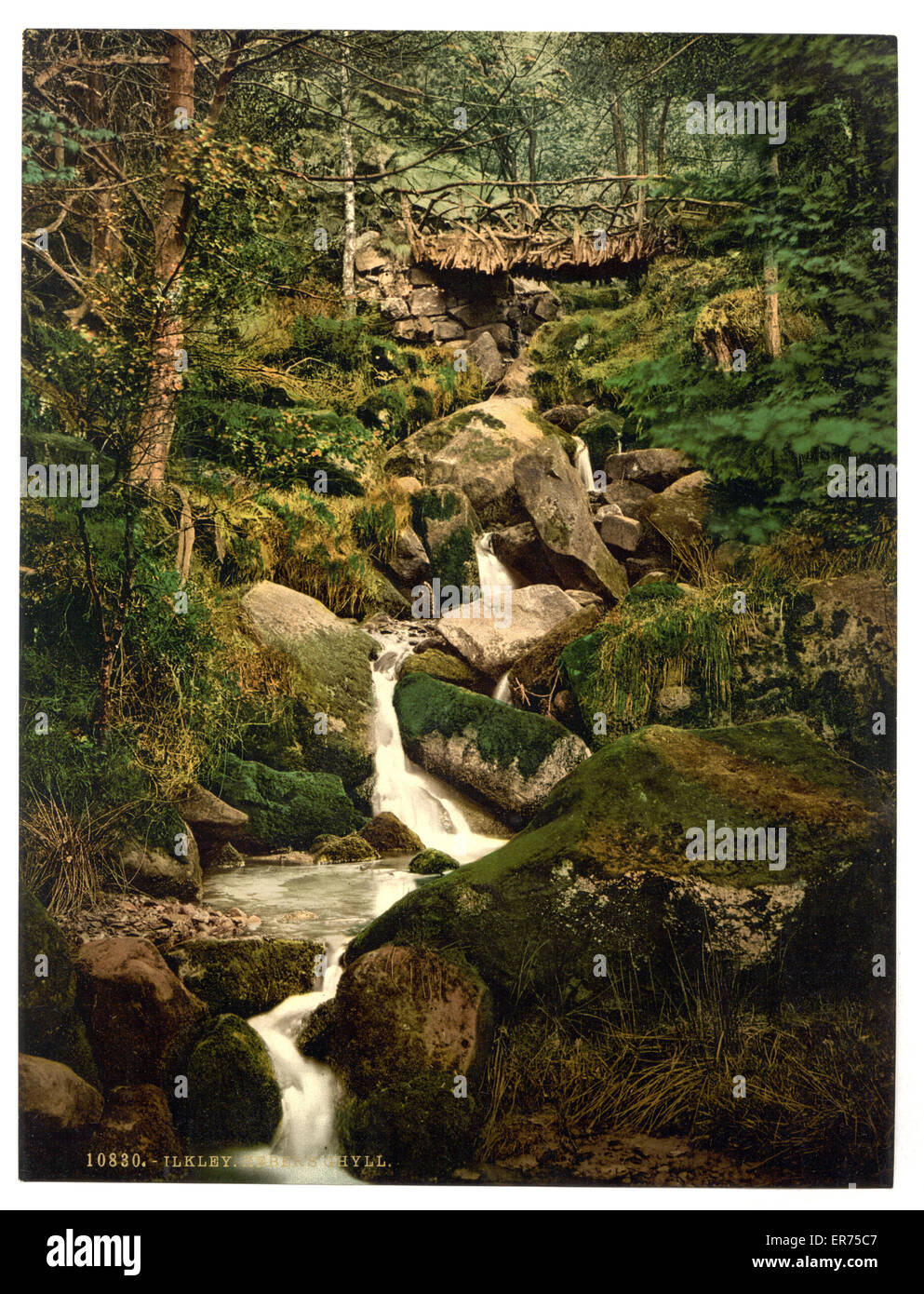 Heber's Ghyll, Ilkley, England. Date between ca. 1890 and ca. 1900. Stock Photo