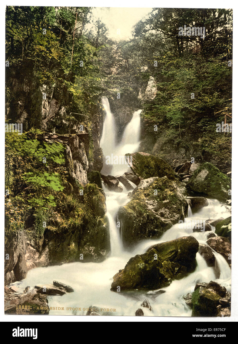Ambleside, Stock Ghyll Force, Lake District, England. Date between ca. 1890 and ca. 1900. Stock Photo