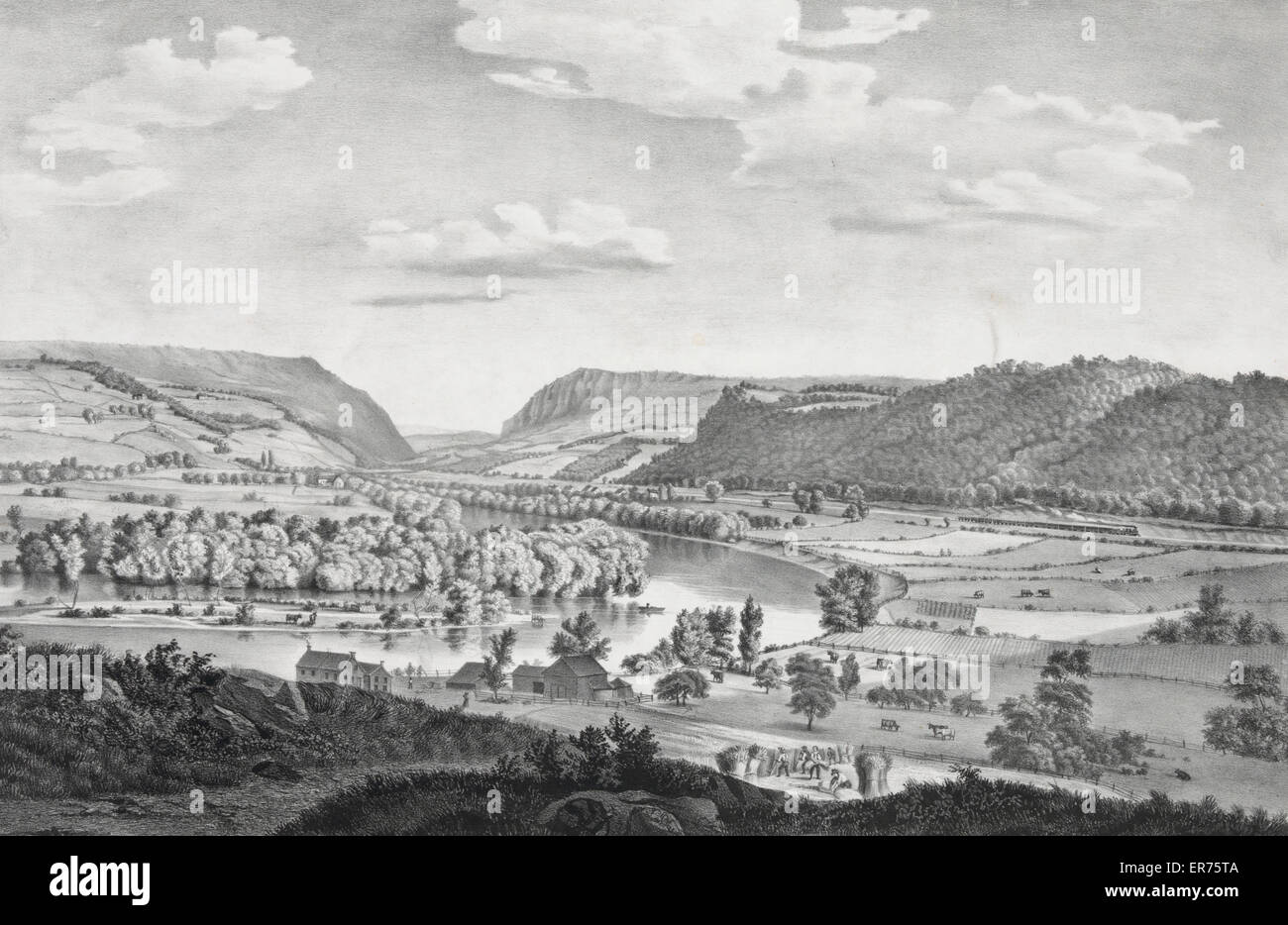 View on the Delaware water gap in the distance Stock Photo Alamy