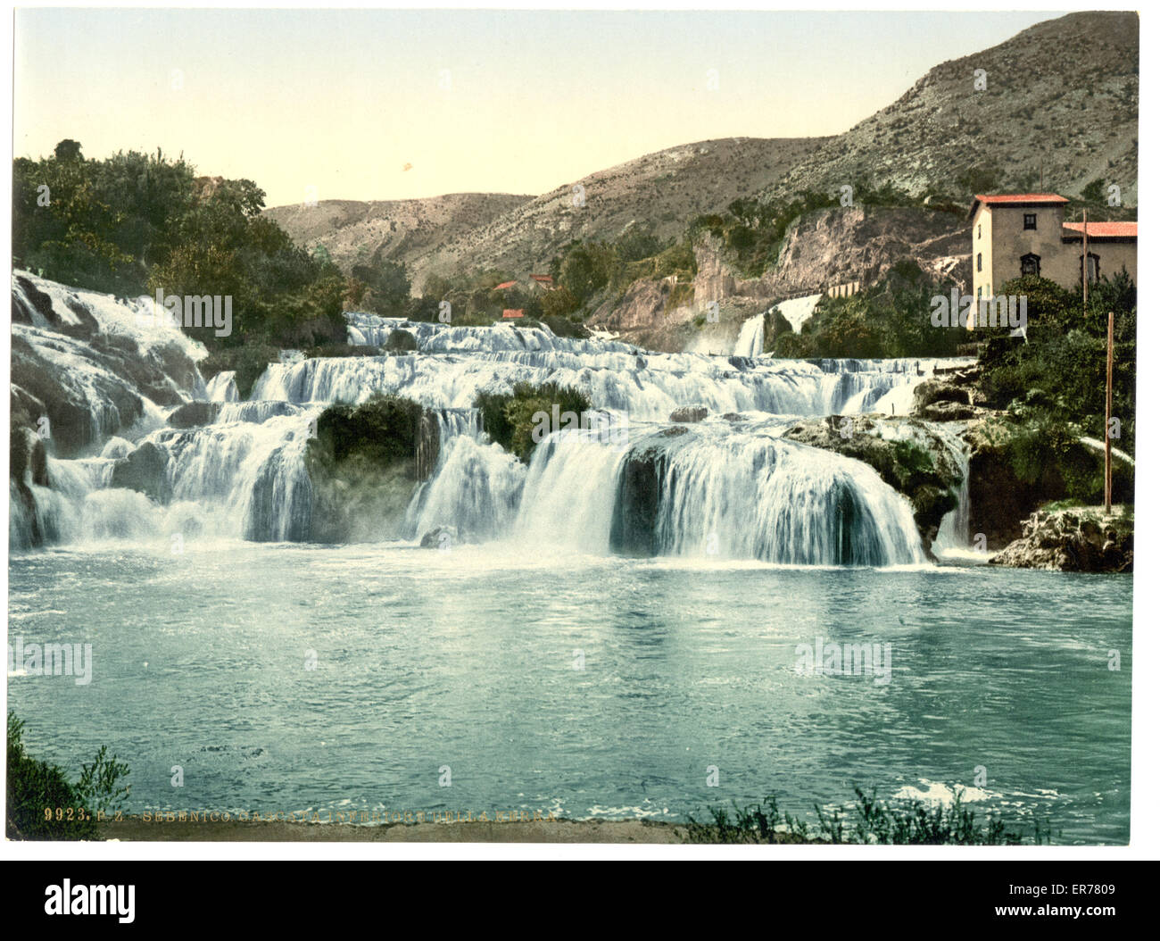 Sebenico, lower falls of the Kerka, Dalmatia, Austro-Hungary. Date between ca. 1890 and ca. 1900. Stock Photo