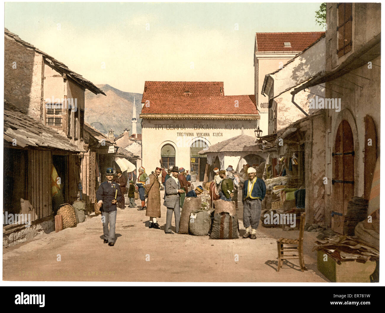 Mostar, Cafe Luft, Herzegowina, Austro-Hungary Stock Photo