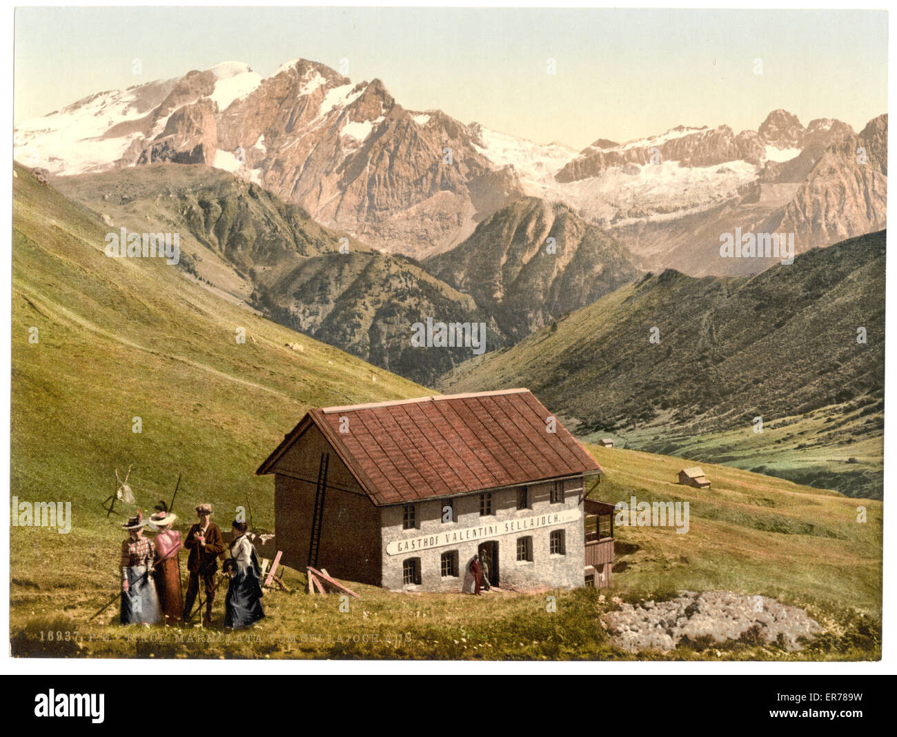 Tirol, Marmolata vom Sellajoch, Aus Date between ca. 1890 and ca. 1900. Stock Photo