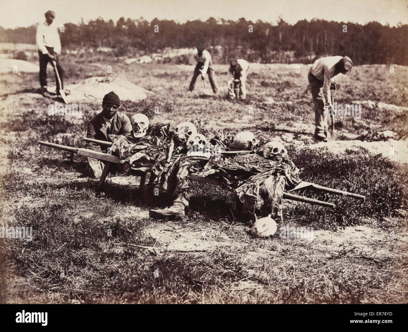 A burial party on the battle-field of Cold Harbor Stock Photo