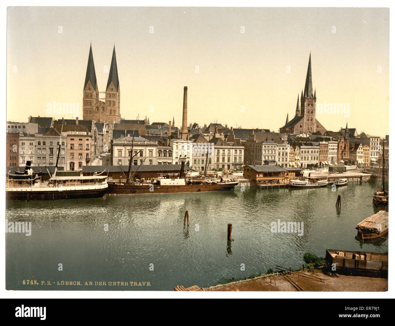 The Unter Trave, near Holsenthor, Lubeck, Germany Stock Photo