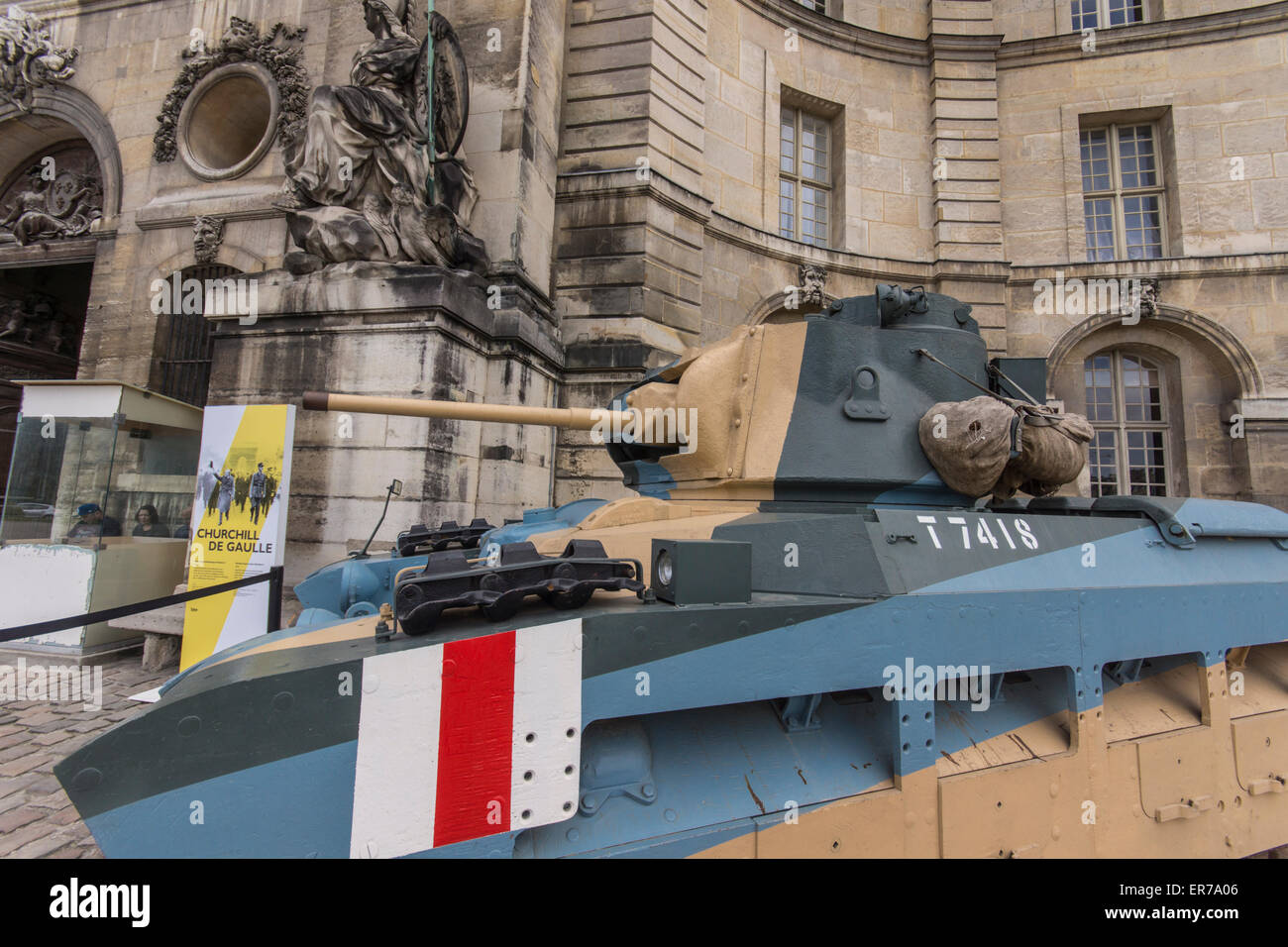 Paris, France. A WWIIera British "Mathilda" heavy tank at the entrance