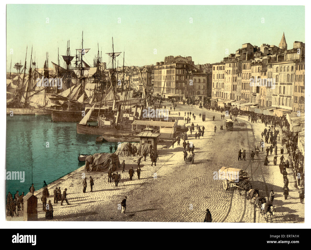 Tirage Argentique Ancien - Panorama De Marseille, Format 4x10,5cm, Circa 1890