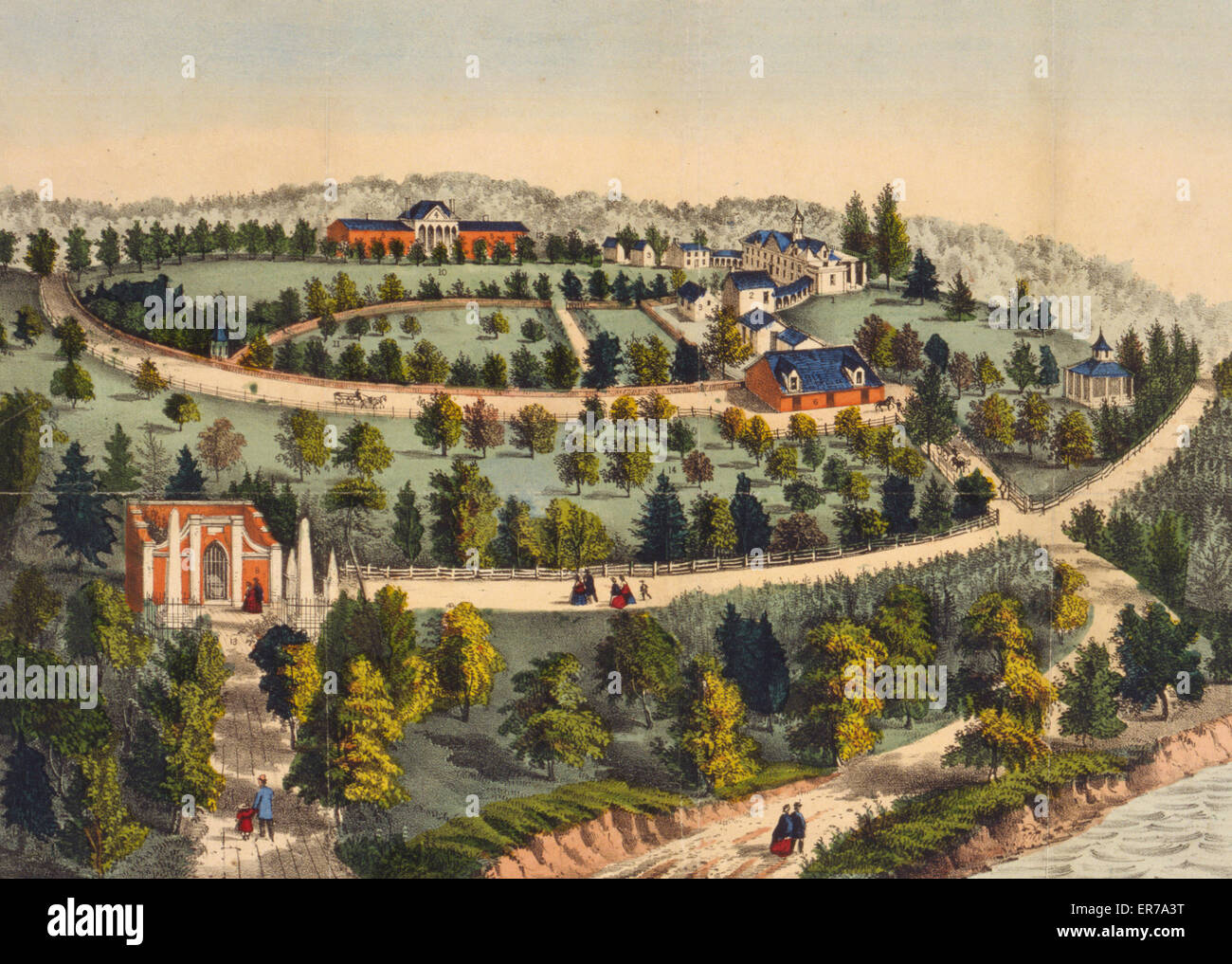 Birds eye view of Mt. Vernon, the home of Washington Stock Photo Alamy