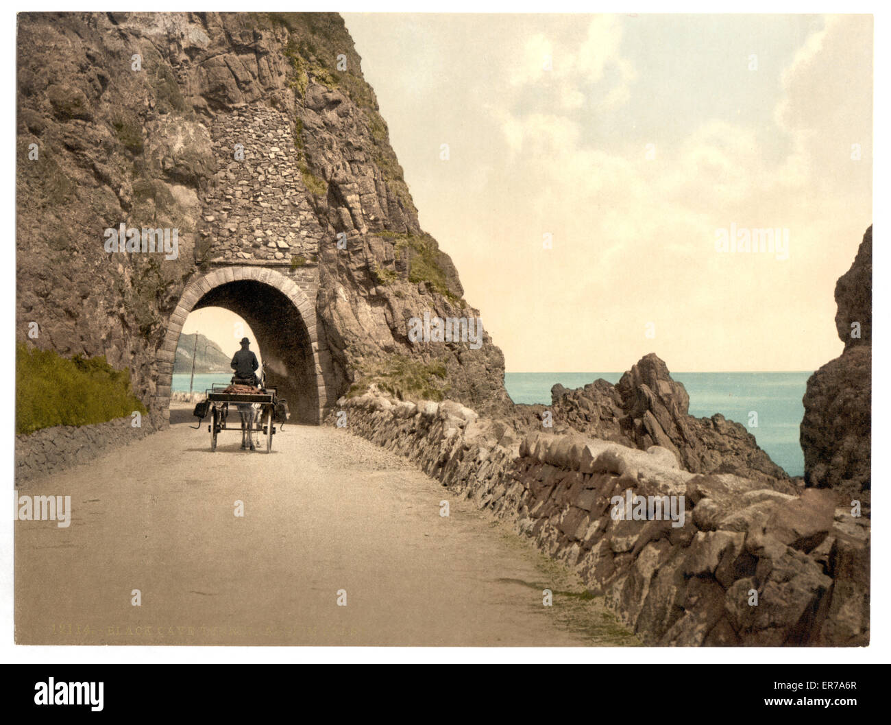 Black Cave Tunnel. County Antrim, Ireland Stock Photo