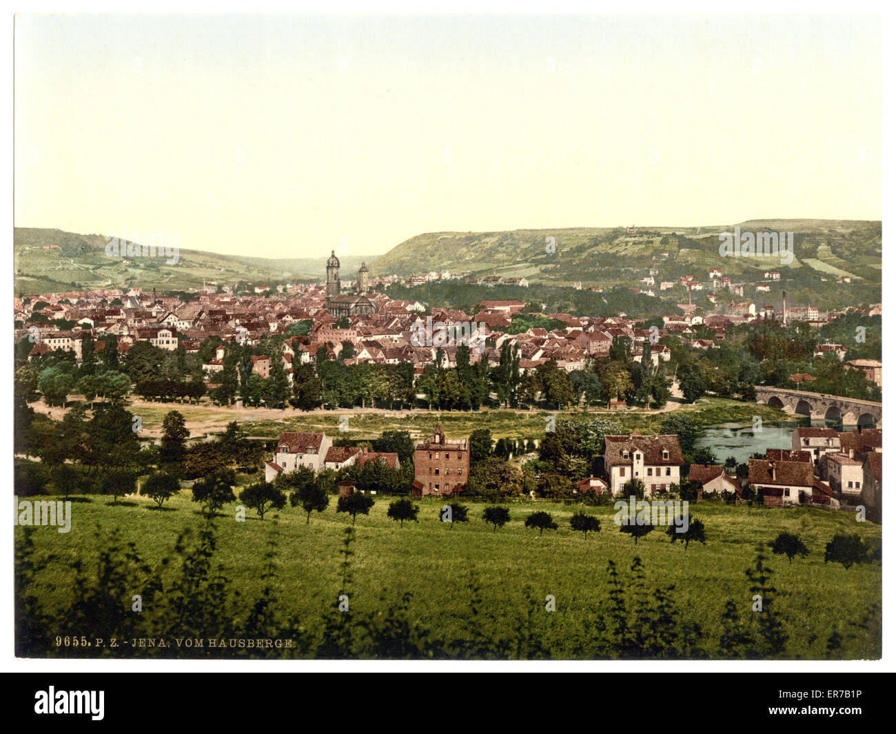 Jena, from Hansberge (i.e, Hausberge), Thuringia, Germany Stock Photo ...