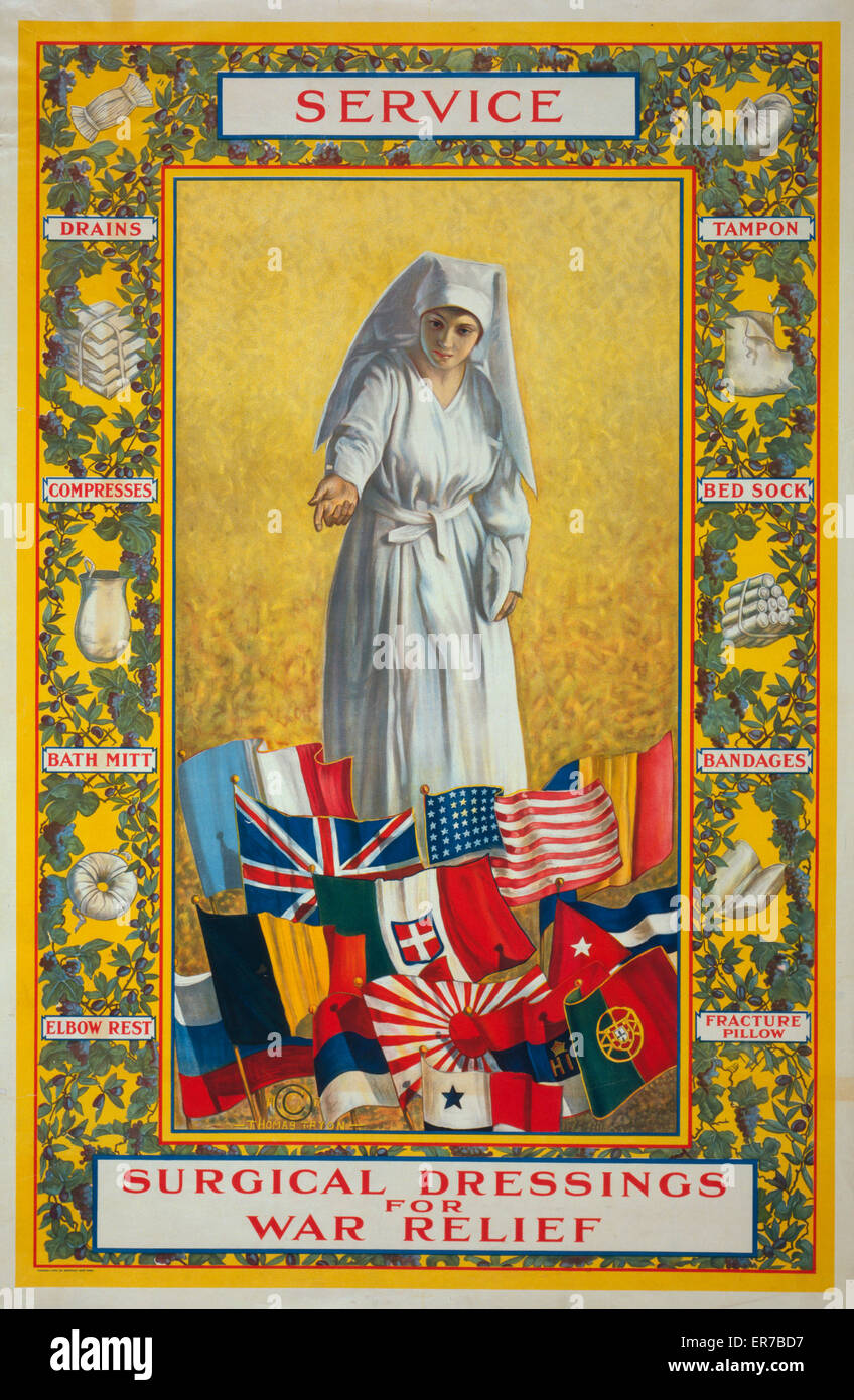 Service Surgical dressings for war relief Stock Photo Alamy