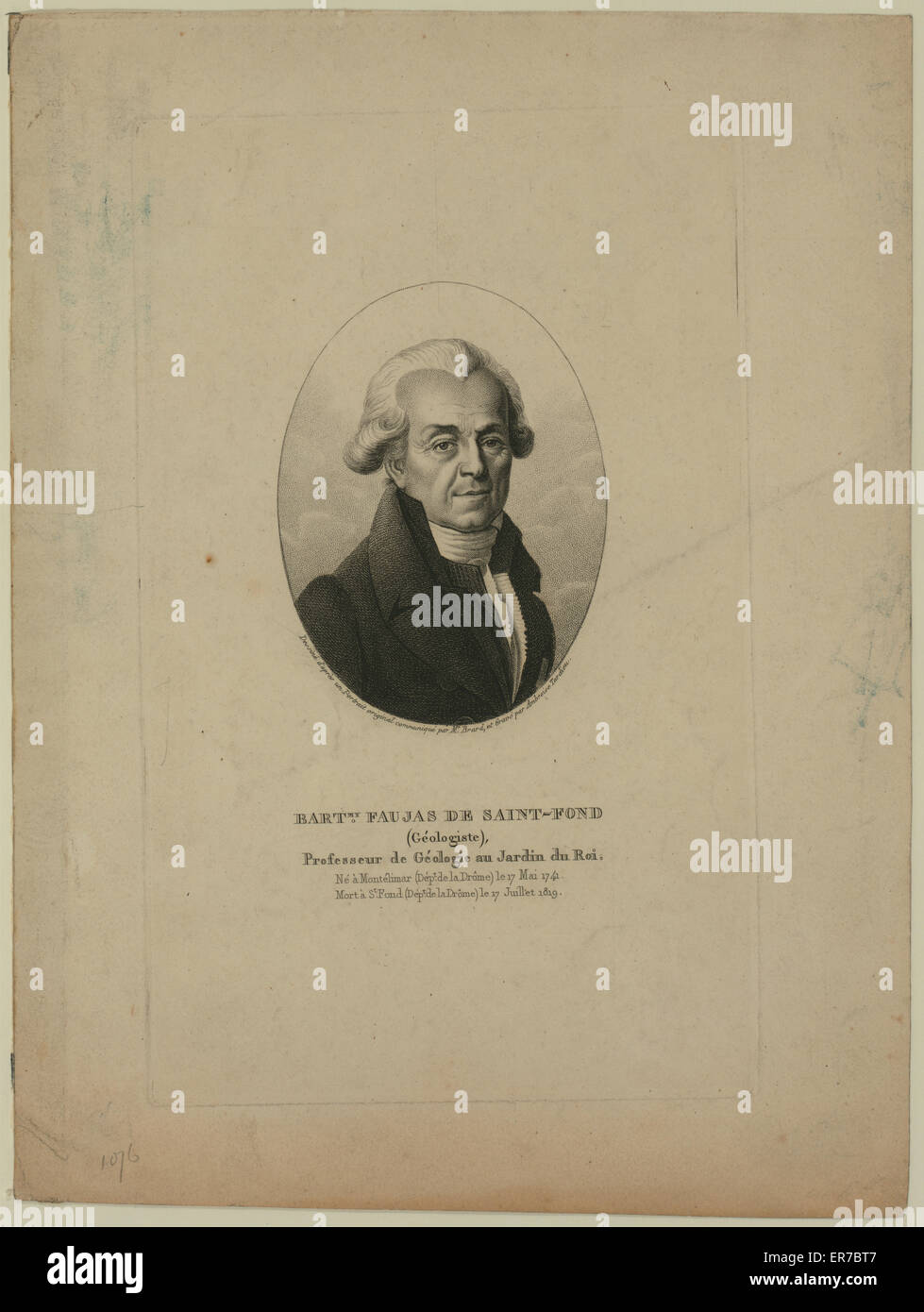 Bartmy. Faujas de Saint-Fond (geologiste), professeur de geo Stock ...