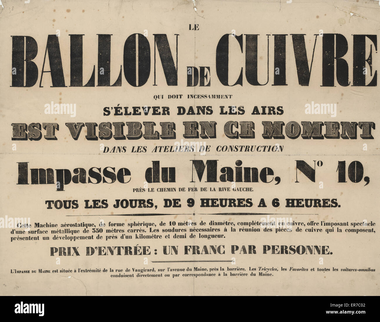 Le ballon de cuivre, qui doit incessamment s'elever dans les Stock Photo