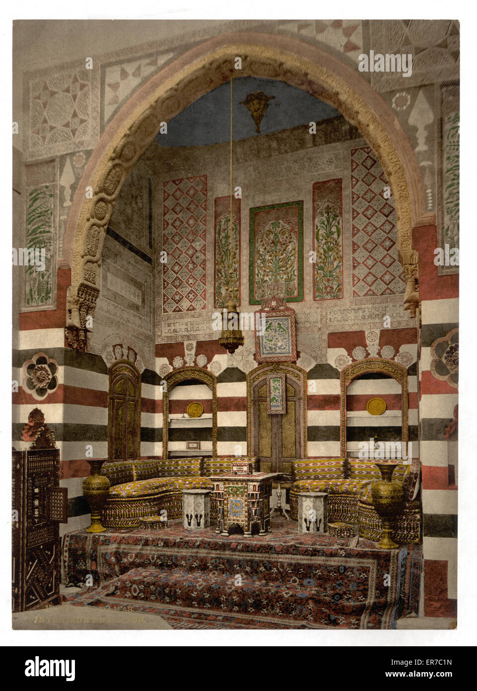 Interior of a house, Damascus, Holy Land, (i.e. Syria) Stock Photo