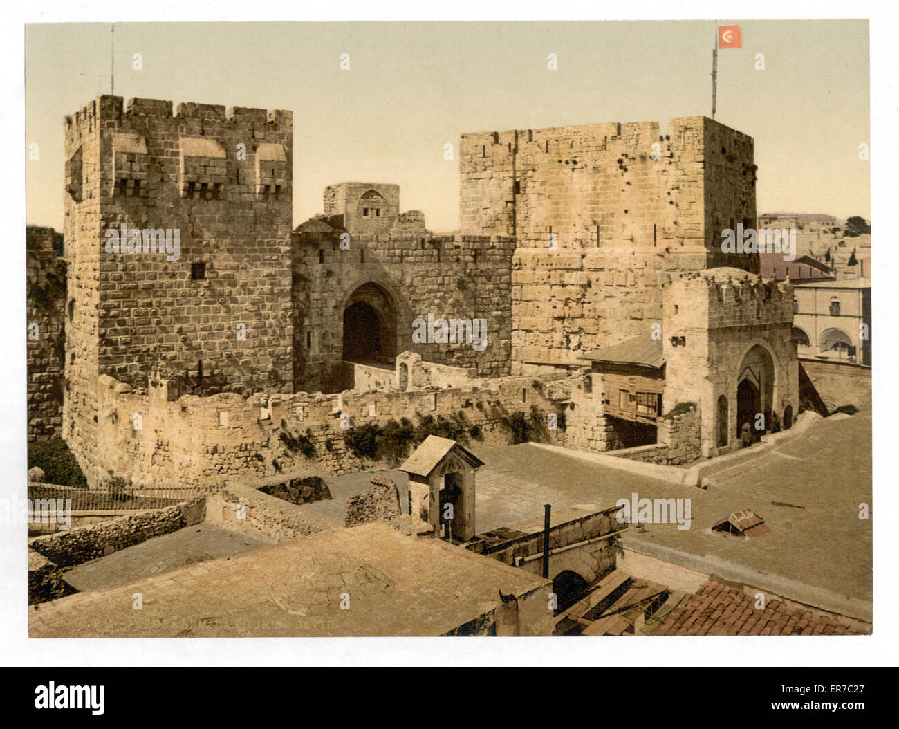 The towers of David and Hippicus, Jerusalem, Holy Land Stock Photo