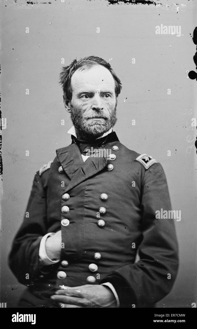 William T. Sherman. Date between 1860 and 1870. Stock Photo