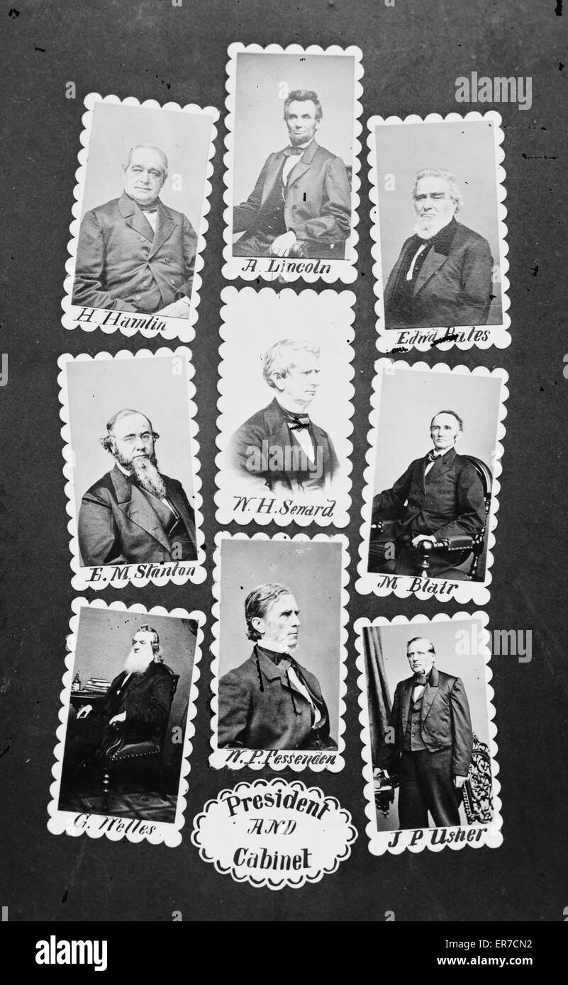 President and Cabinet: H. Hamlin, A. Lincoln, Edw'd Bates, E Stock Photo