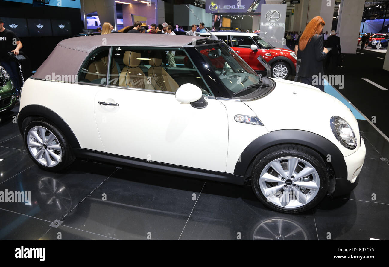 ISTANBUL, TURKEY - MAY 21, 2015: Mini Cooper Convertible in Istanbul Autoshow 2015 Stock Photo