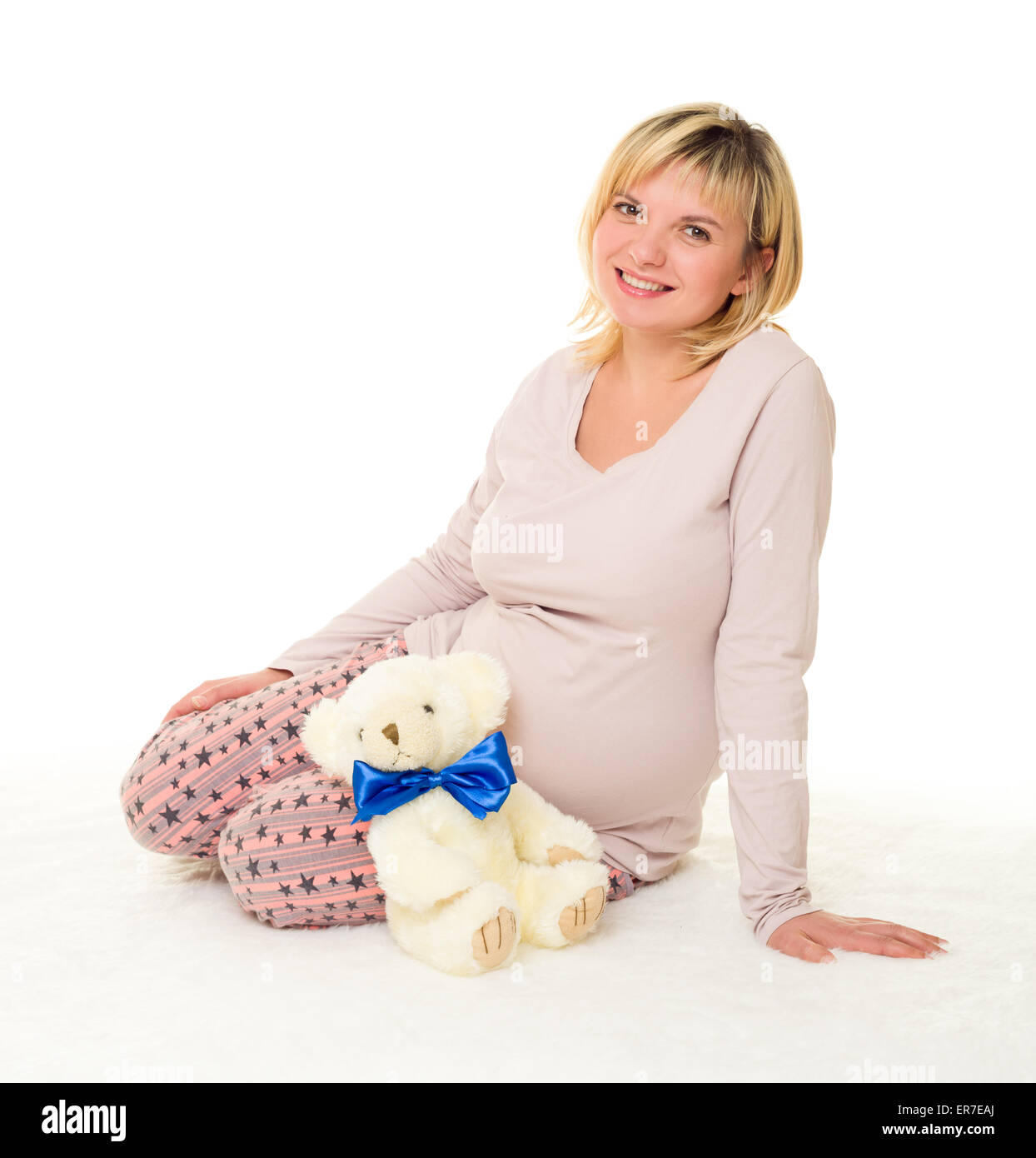Pregnant woman blue bow hi-res stock photography and images - Alamy