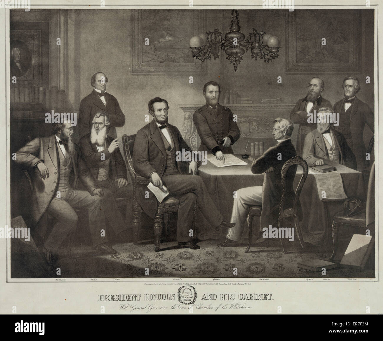 President Lincoln and his cabinet Stock Photo