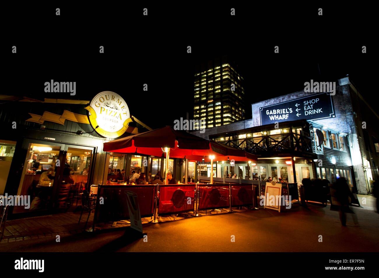 Gourmet Pizza Restaurant with the ITV building in the background, London Gabriels , UK Stock