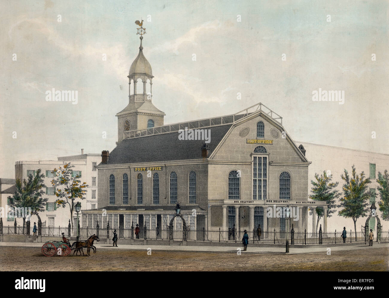 Front view of the New York Post office, located by authority Stock