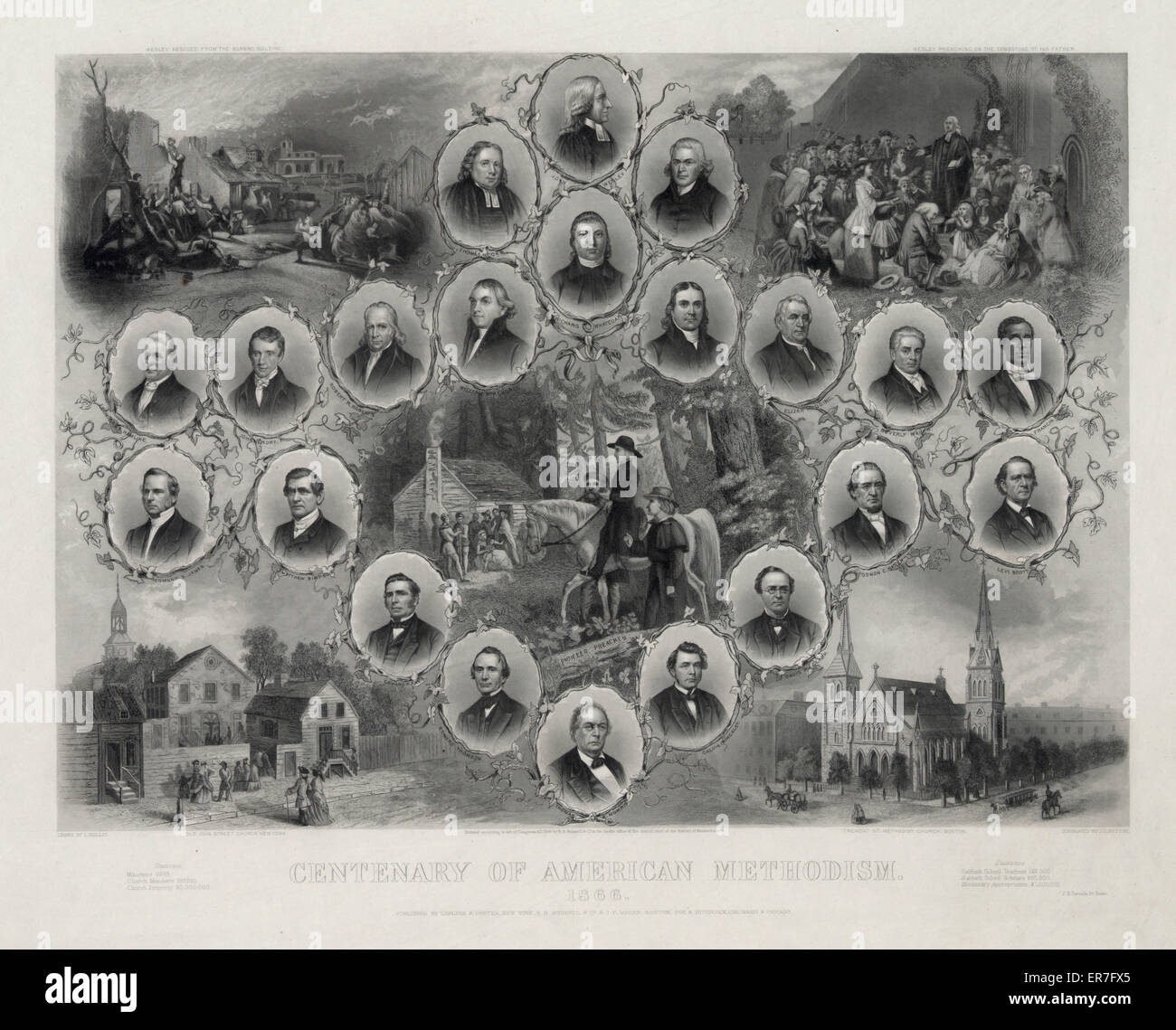 Centenary of American methodism. 1866. Stock Photo