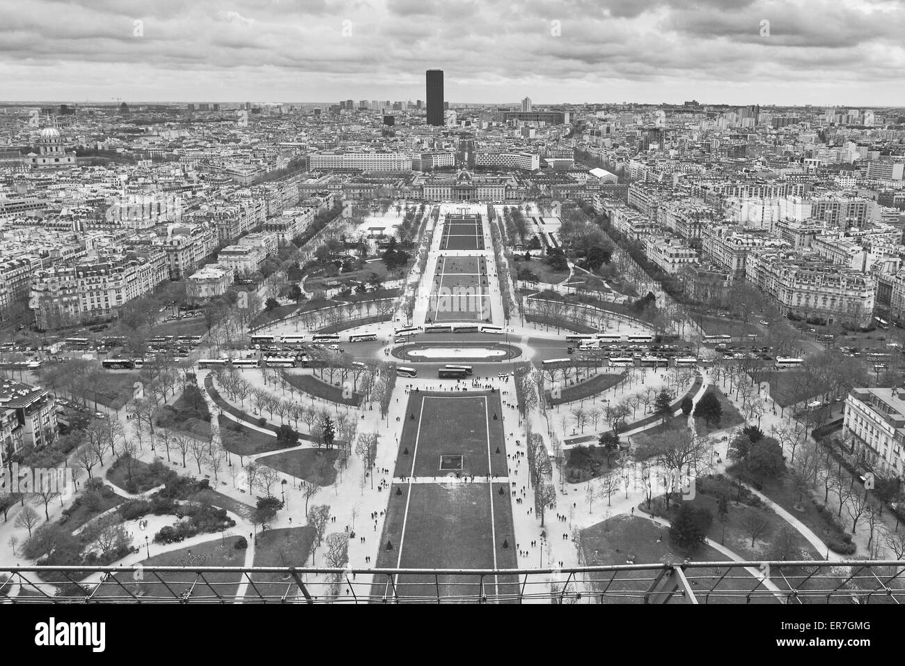 Looking down at the Champ de Mars, Paris France Stock Photo Alamy