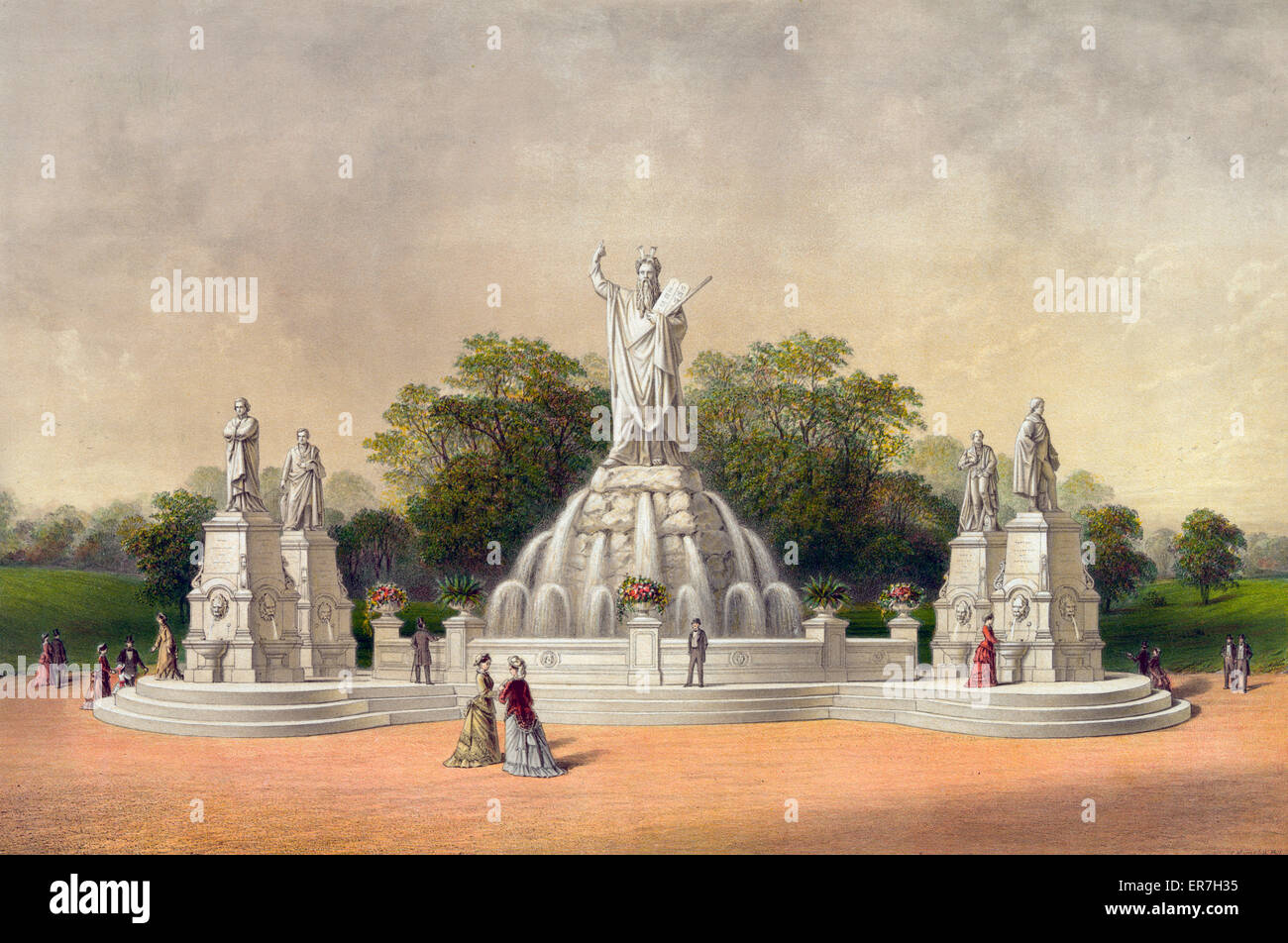Centennial Fountain, Philadelphia Park, Pa. 1876 Stock Photo - Alamy