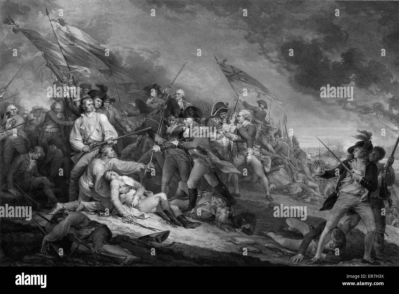 The Battle of Bunker's Hill. Stock Photo