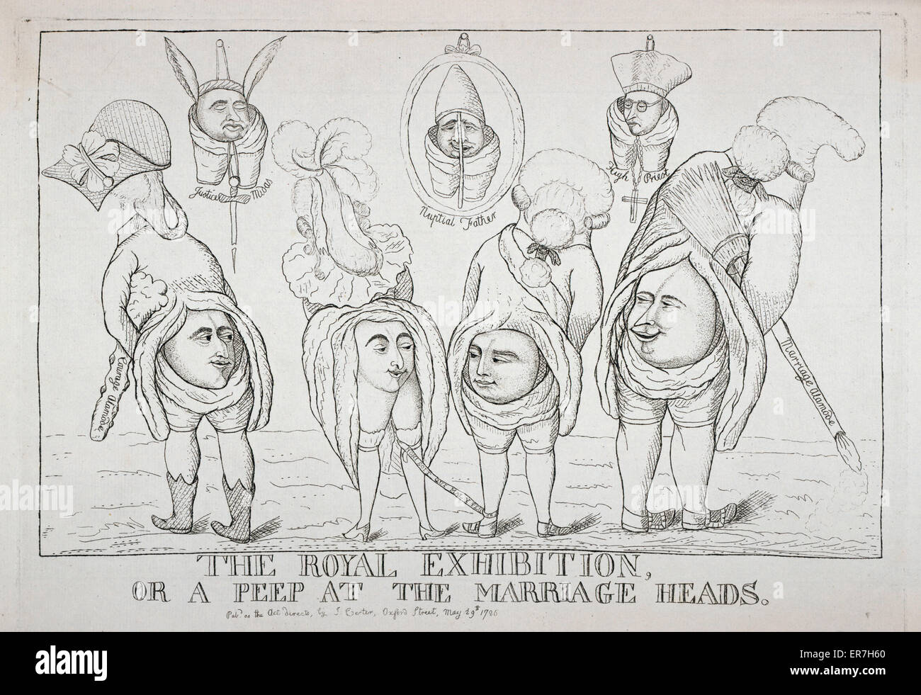 The royal exhibition, or a peep at the marriage heads Stock Photo