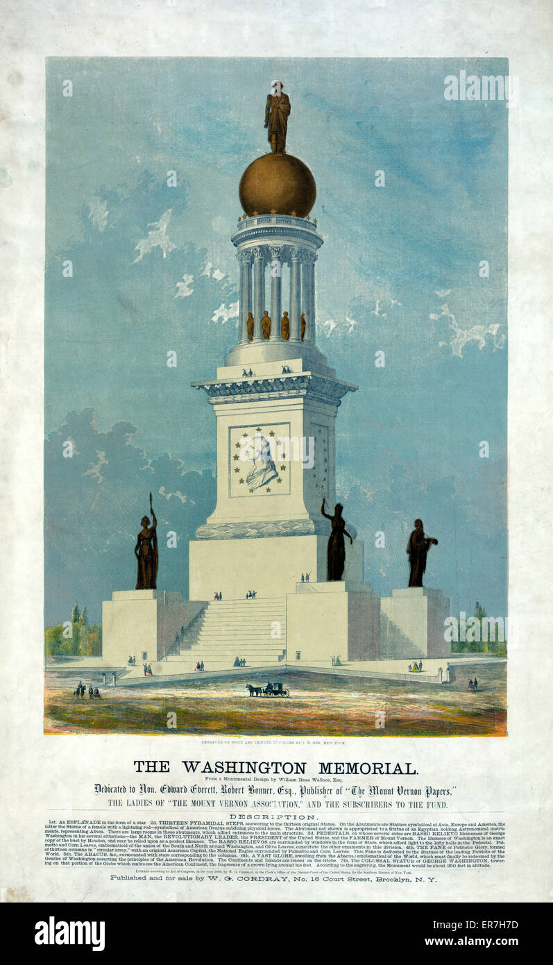 The Washington Memorial. From a monumental design by William Stock Photo