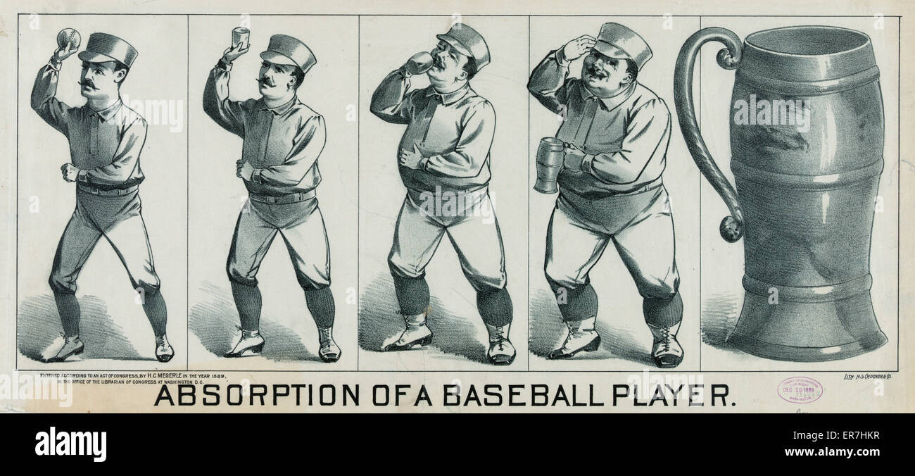 Absorption of a baseball player. Date c1889 Dec. 19. Stock Photo