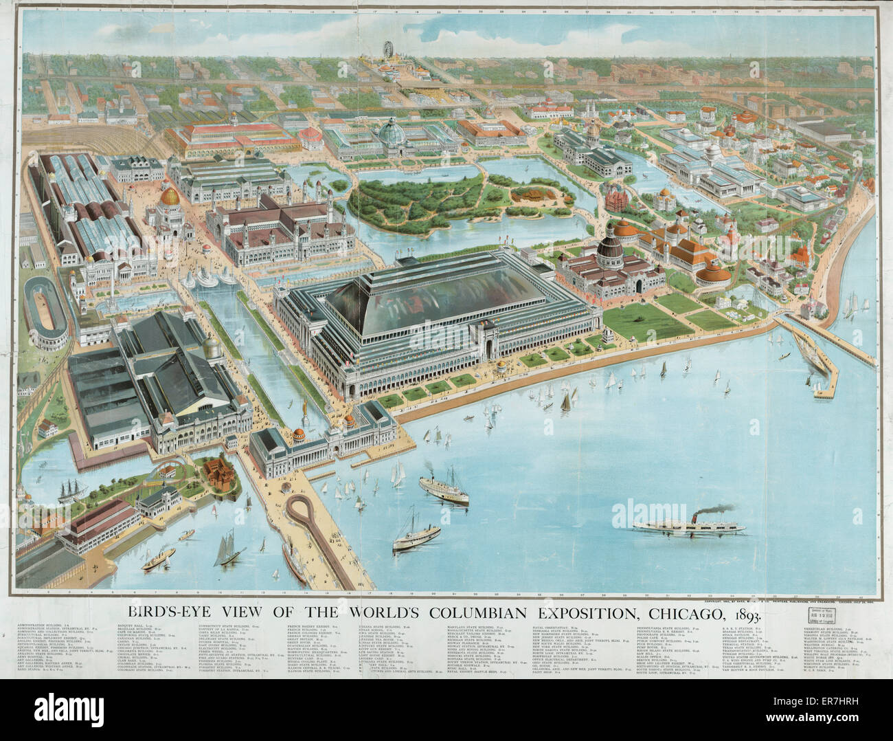 Bird's-eye view of the World's Columbian Exposition, Chicago Stock Photo