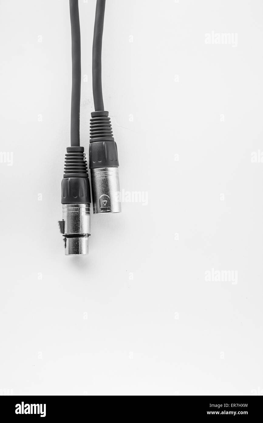 XLR cables and connections details. Poster background Stock Photo - Alamy