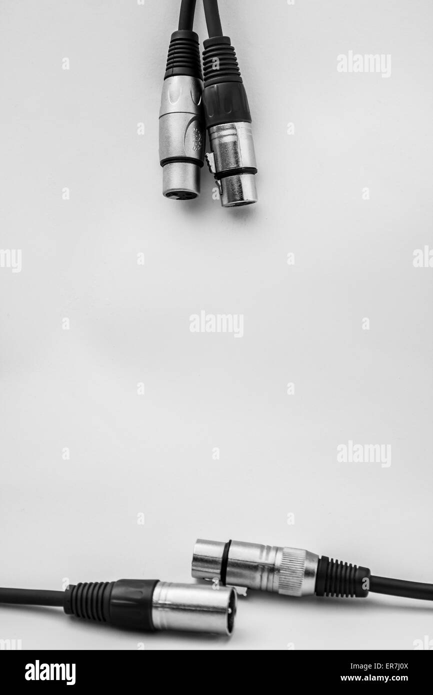 XLR cables and connections details. Poster background Stock Photo - Alamy