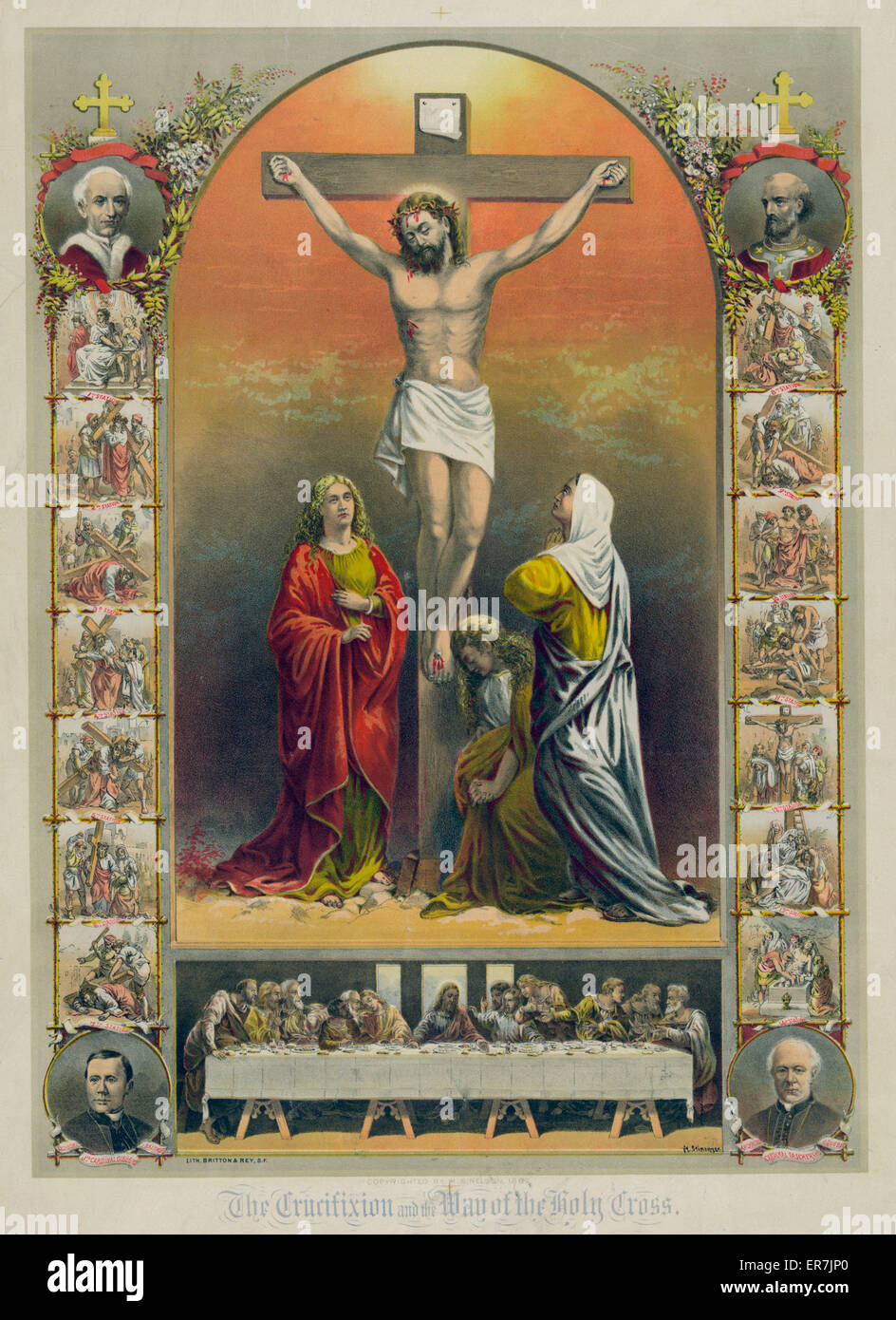 The crucifixion and the way of the holy cross Stock Photo